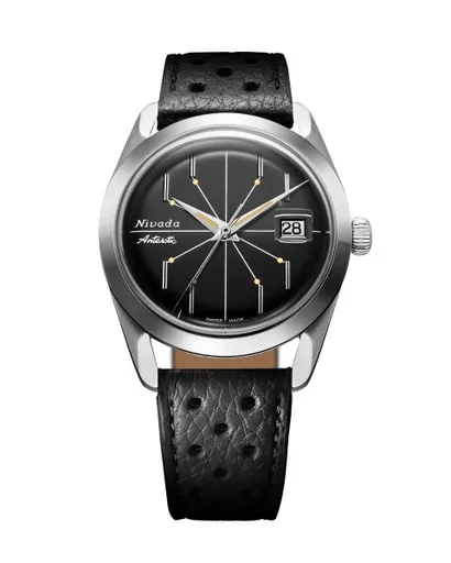 Nivada Grenchen Antarctic Spider Black 38 mm - Black Racing Strap