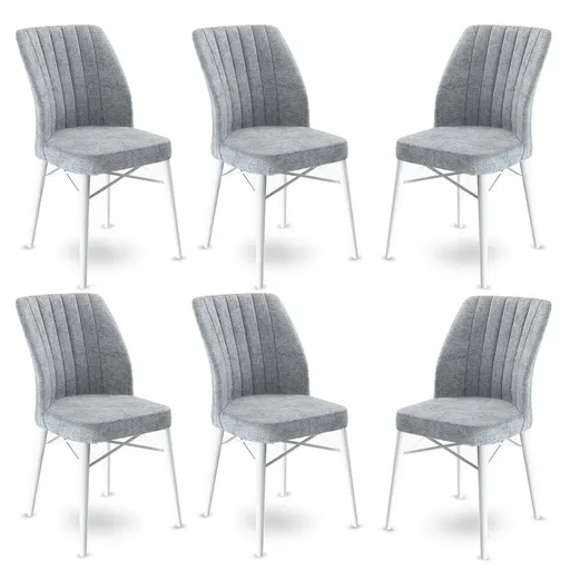 Sada židlí (6 kusů) Flex - Grey, White