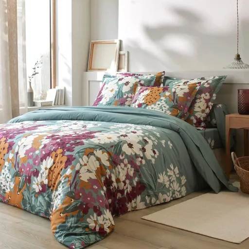 Bavlněné povlečení Capucine zn. Colombine®, zelenošedé, 140 x 200 cm