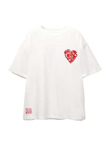 Pull&Bear Póló 'BOB MARLEY'  piros / fehér