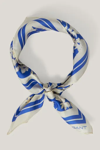 ŠÁTEK GANT FLORAL PRINT SILK SCARF PERFECT BLUE