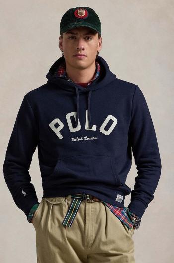 Mikina Polo Ralph Lauren pánská, tmavomodrá barva, s kapucí, s potiskem, 710952040