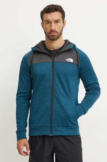 Sportovní mikina The North Face Reaxion tyrkysová barva, s kapucí, NF0A7Z9O7AO1