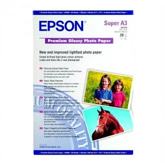 Epson Premium Glossy Photo Paper, C13S041316, foto papír, lesklý, bílý, Stylus Photo 890, 895, 1270, 2100, A3+, 255 g/m2, 20 ks, i