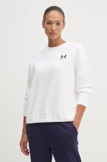 Mikina Under Armour dámská, bílá barva, s aplikací