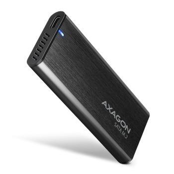 Külső merevlemez ház AXAGON EEM2-SBC, M.2 SATA screwless RAW box, black, SuperSpeed USB-C 10 Gbps