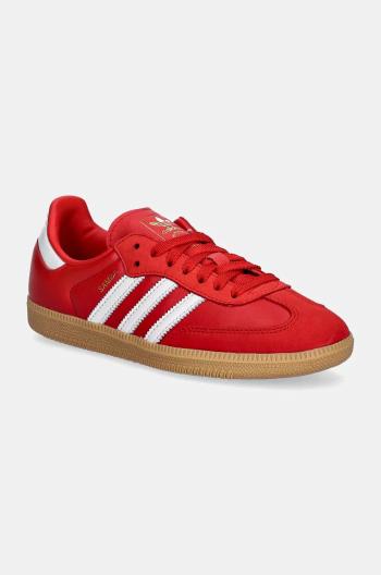 Kožené sneakers boty adidas Originals Samba OG W červená barva, IE6524