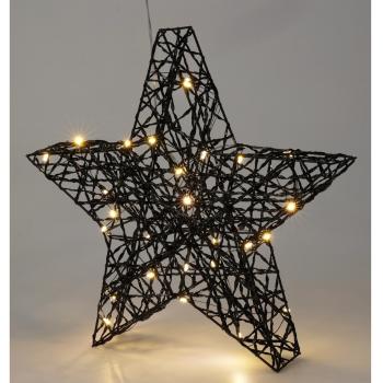 Vánoční LED hvězda Blackwire černá, 30 x 30 cm