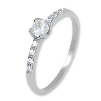 Soliter Něžný prsten z bílého zlata s krystaly 229 001 00858 07 58 mm
