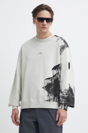 Bavlněná mikina A-COLD-WALL* Brushstroke Crewneck pánská, béžová barva, s potiskem, ACWMW184