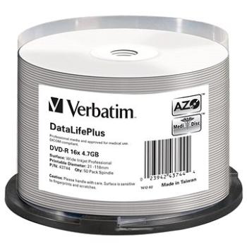 VERBATIM DVD-R DataLifePlus 4.7GB, 16x, printable, spindle 50 ks (43744)