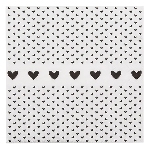 Papírové ubrousky se srdíčky Love Birds - 33*33 cm (20ks) LBS73