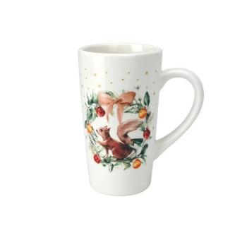 Vánoční porcelánový hrnek Veverčin věnec, 550 ml