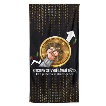 Osuška Bitcoin hand (Velikost osušky: 70x140cm)