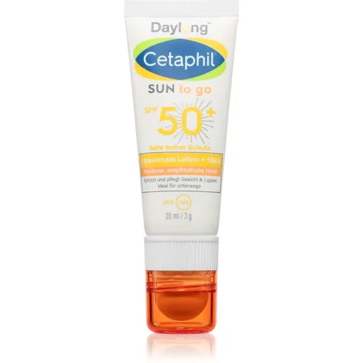 Daylong Cetaphil SUN To Go Liposomale Lotion + Stick opalovací krém v tyčince pro citlivou pleť SPF 50+ 20 ml