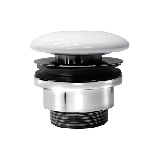 GSI umyvadlová výpust 5/4“, neuzavíratelná, keramická zátka, 5-65, bílá ExtraGlaze PVC11