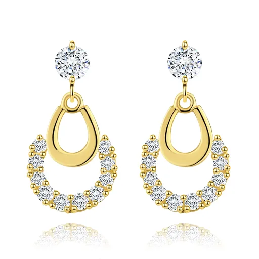 Náušnice 14K zlato s motivem podkovy a zirkony