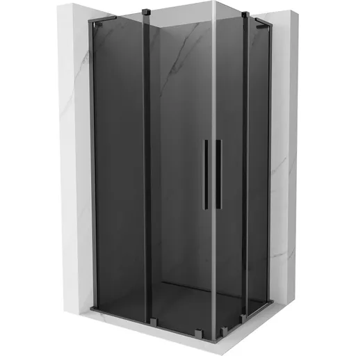 MEXEN/S Velar L Duo sprchový kout, posuvné dveře 100 x 90, grafit, grafit metal 871-100-090-02-43-95
