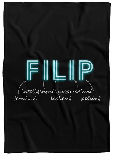 Deka Mužská jména – NEON (Jméno: Filip, Podšití beránkem: NE)