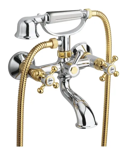 SAPHO ANTEA nástěnná vanová baterie kompletní, chrom/zlato 3012