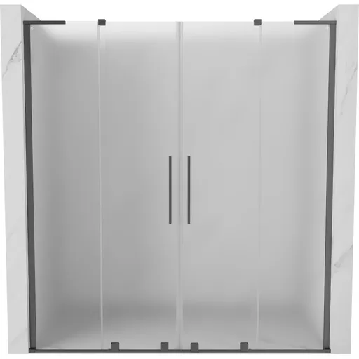 MEXEN/S Velar L Duo posuvné sprchové dveře 180, dekor, grafit metal 871-180-003-32-95