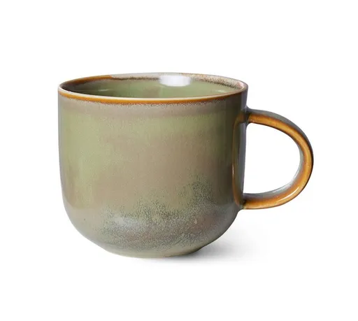 Mechově zelený porcelánový hrnek Chef  - 12*9*8 cm / 320 ml  ACE7162