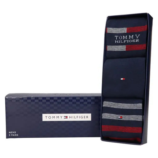 Dárková sada ponožek Tommy Hilfiger Perto – 3 páry, modrá