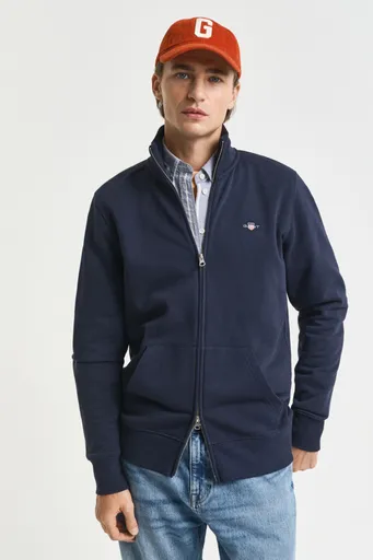 MIKINA GANT REG SHIELD FULL ZIP SWEAT EVENING BLUE
