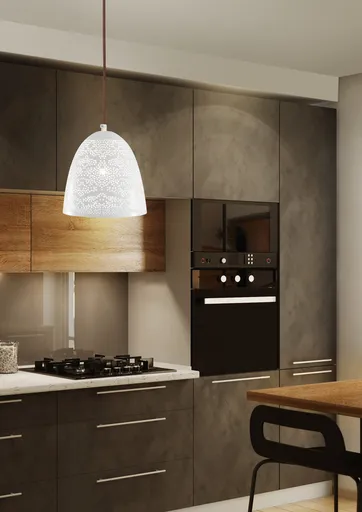 Závěsná stropní lampa 1X60W E27 prolamovaná bílá BENE