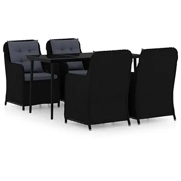 5dílný zahradní jídelní set černý, 3099573 (3099573)