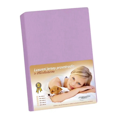 Bellatex Jersey prostěradlo s elastanem fialová, 180 x 200 cm