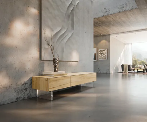 TV stolek Cuor 150 cm keramika Laminam® Sabbia dubová barva 1