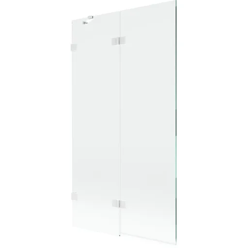 MEXEN/S Lunar vanová zástěna 2-křídlová levá 100 x 150, transparent, bílá 897-100-100-20-00-L