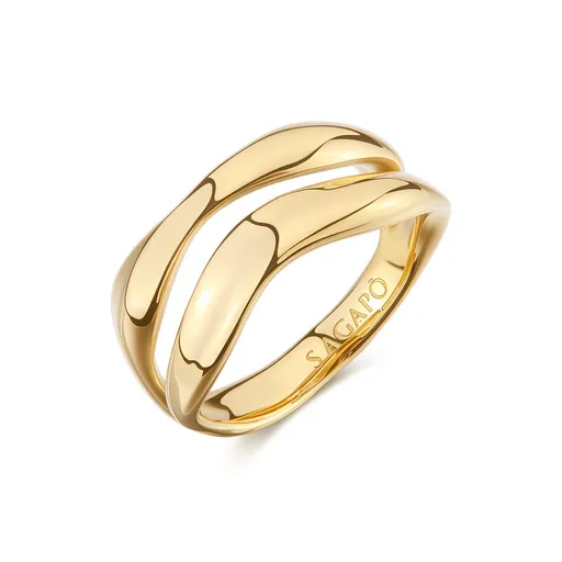 S'Agapõ Elegantní prsten z pozlacené oceli Emotion SMO32 54 mm