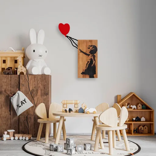 Dekorativní dřevěný doplněk na zeď Banksy - 15