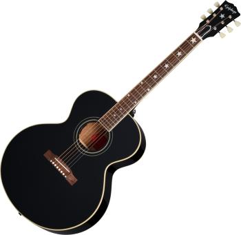 Epiphone J-180 LS Ebony Elektroakustická kytara Jumbo