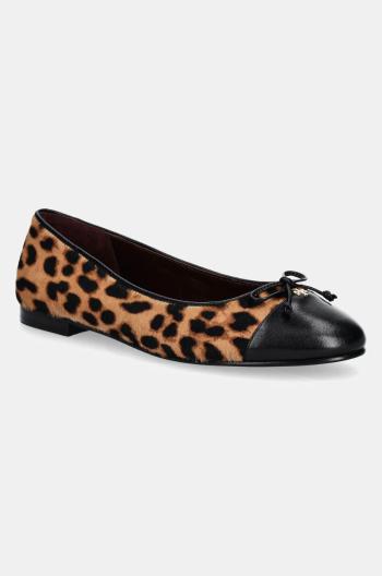 Kožené baleríny Tory Burch Cap-Toe Ballet hnědá barva, 154509-201