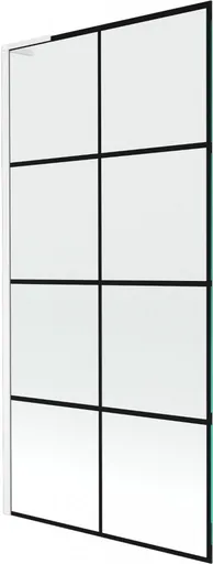 MEXEN/S Next L vanová zástěna FIX 90 x 150, černá vzor, bílá 895-090-000-03-77-20