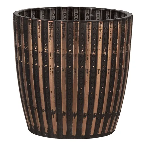 Skleněný vroubkovaný svícen Zhanna S - Ø 7*7 cm Clayre & Eef