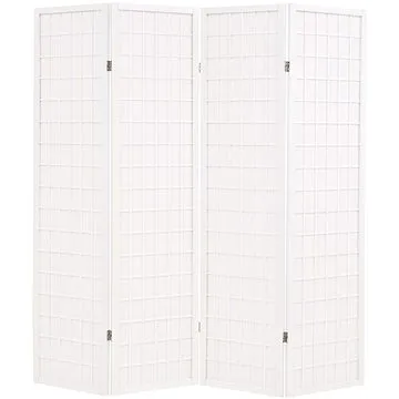 Skládací 4dílný paraván v japonském stylu 160 x 170 cm bílý (245906)