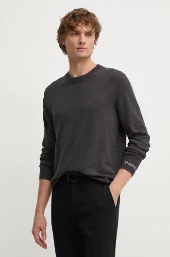 Svetr z vlněné směsi Pepe Jeans NEW ANDRE CREW NECK pánský, šedá barva, lehký, PM702469