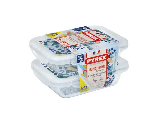 Sada skleněných dóz s víčkem PYREX 2x800ml