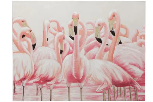 Obraz s plameňáky Flamingos - 120*3,5*90cm J-Line by Jolipa