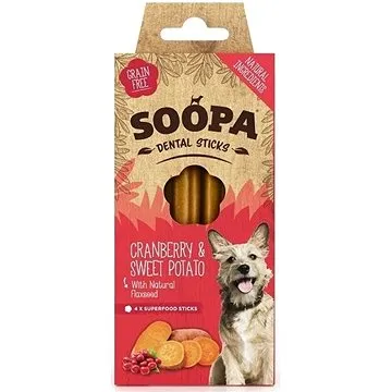 Soopa Dentální tyčinky s brusinkami a batáty 100 g (5060289920050)