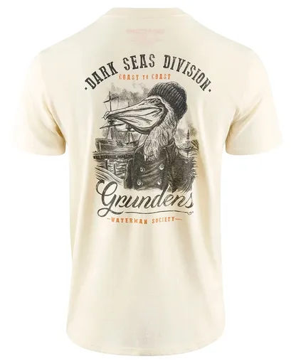 Grundéns tričko dark seas x grundens portsmith ss t-shirt natural - xl