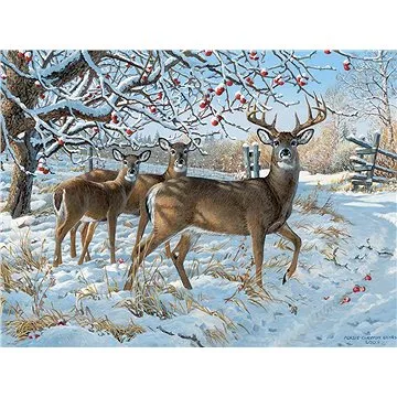 Cobble Hill Puzzle Jelen se srnami v zimě 500 dílků (625012850308)