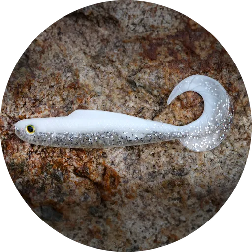 Redbass gumová nástraha twister kixter white g - 12,5 cm 14 g