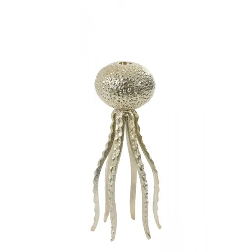 Zlatý kovový svícen Octopus M - Ø 13*32 cm 6037298