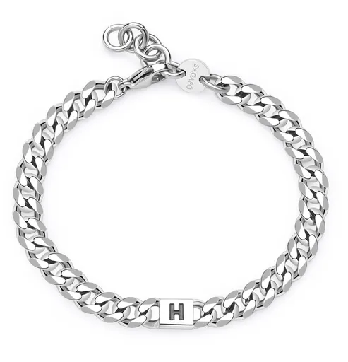 S'Agapõ Pánský ocelový náramek s písmenem H Monogram SMG18