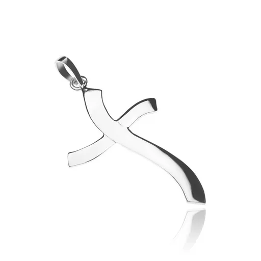 Přívěsek ze stříbra 925 - hladký zvlněný kříž